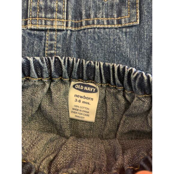 OLD NAVY Girl’s 2 Piece Overall Dress with Diaper Cover / Size: NB 3-6 Months - Picture 5 of 7